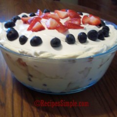 Strawberry Blueberry Punch Bowl Cake