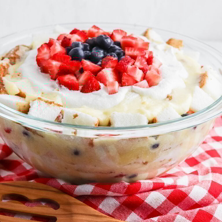 Strawberry Blueberry Punch Bowl Cake