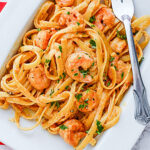 Bang Bang Shrimp Pasta on plate