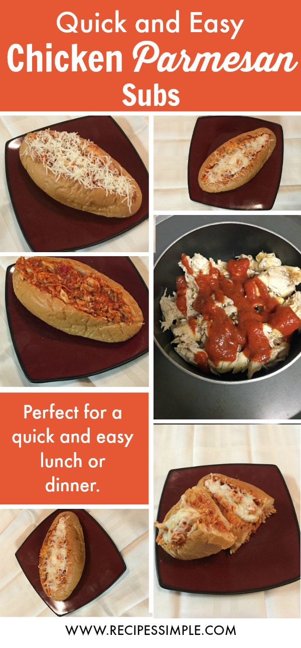 Quick and Easy Chicken Parmesan Subs! #chicken #recipes