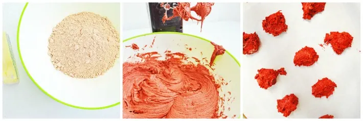 Valentines Red Velvet Cookies prep 1
