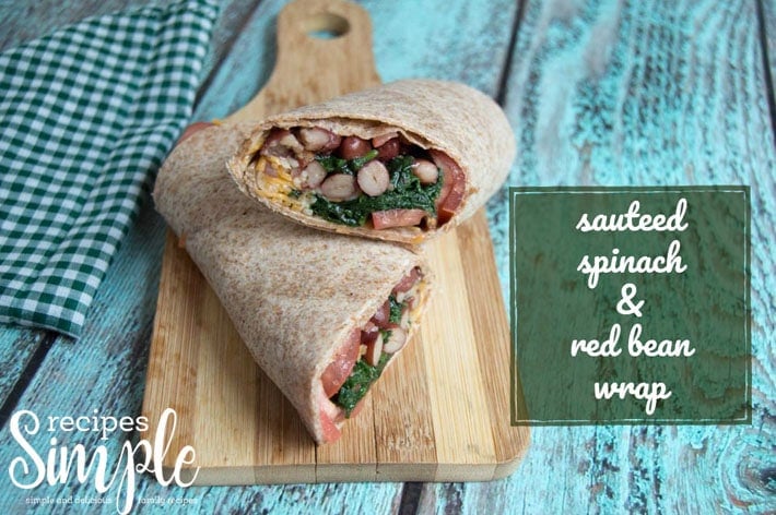 Spinach and red beans wrap