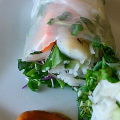Savory Shrimp Salad rolls with microgreens