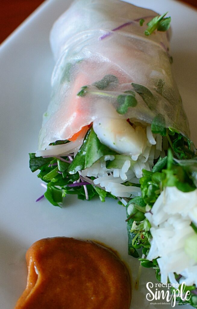 Savory Shrimp Salad rolls with microgreens