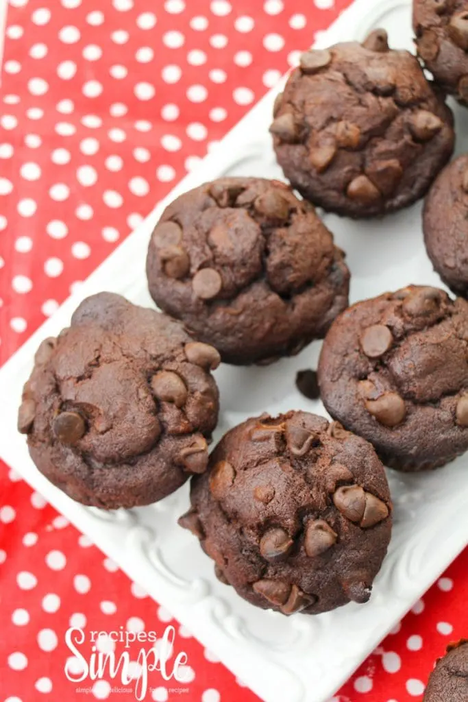 Double Chocolate Banana Greek Yogurt muffins