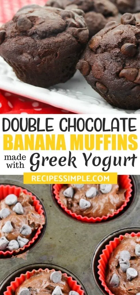 Double Chocolate Greek Yogurt Banana Muffins