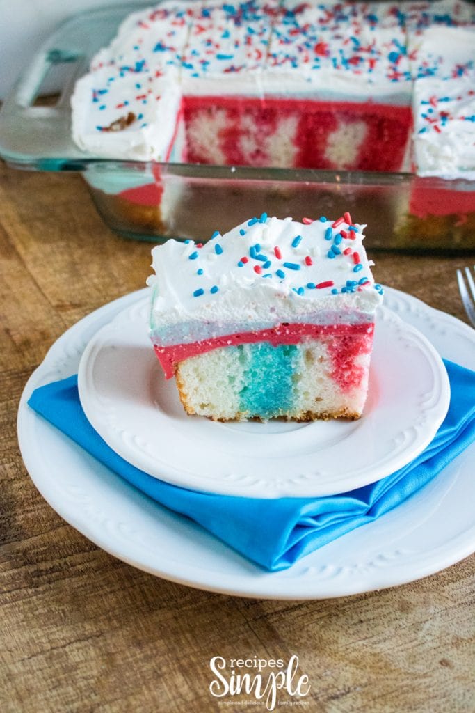 Firecracker 4th of July Poke Cake Recipes Simple