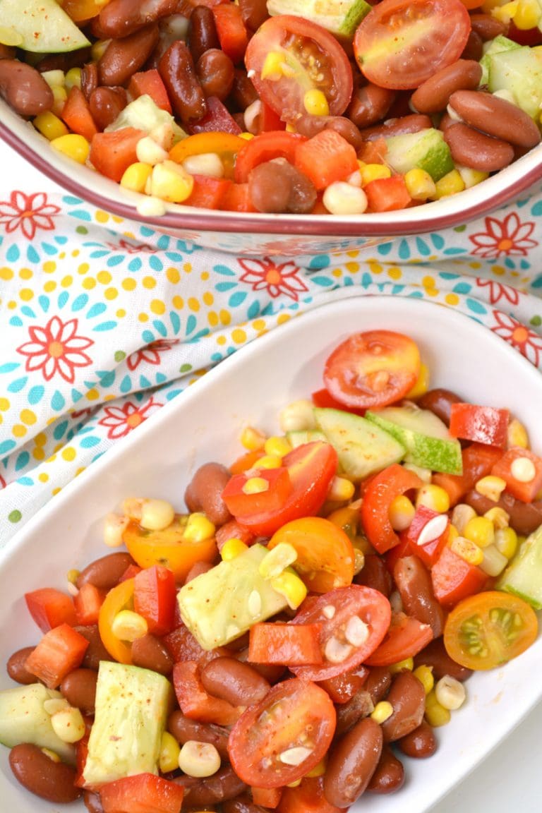 Bean Salad With Vegetables And Chili Vinaigrette Recipes Simple