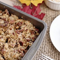 Oatmeal Cake with Pecan Frosting