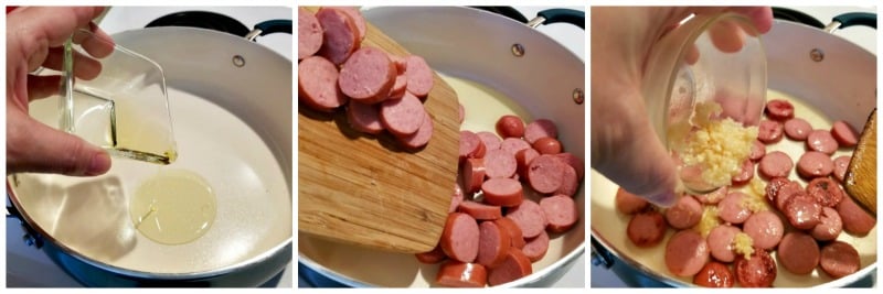 Browning Sausage for Slow Cooker Sausage Bean Pasta Soup