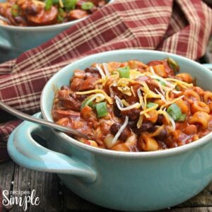 Slow Cooker Spicy Sausage Bean Pasta Soup