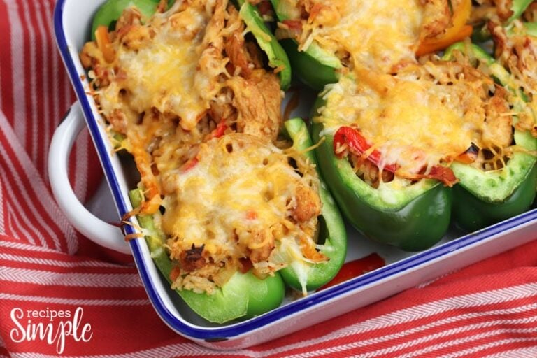 Chicken Fajita Stuffed Peppers Baked In Pan