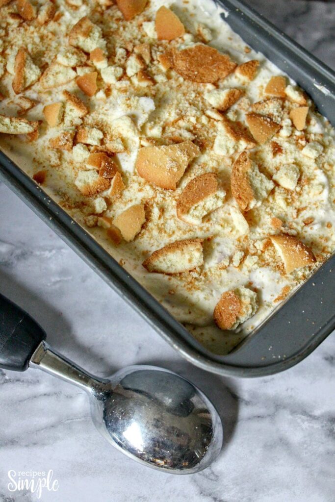 Banana Pudding Ice Cream Frozen In Pan
