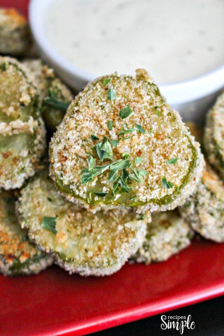 Air Fryer Pickles on Plate