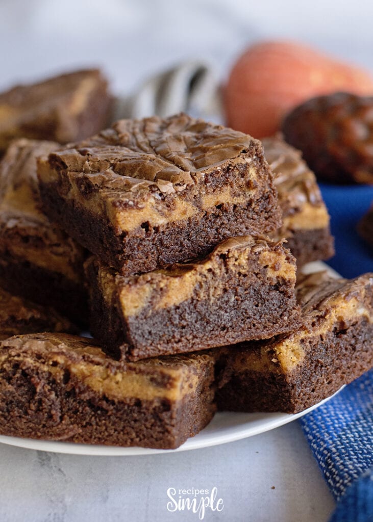Chocolate Pumpkin Swirl Brownies Recipe Recipes Simple