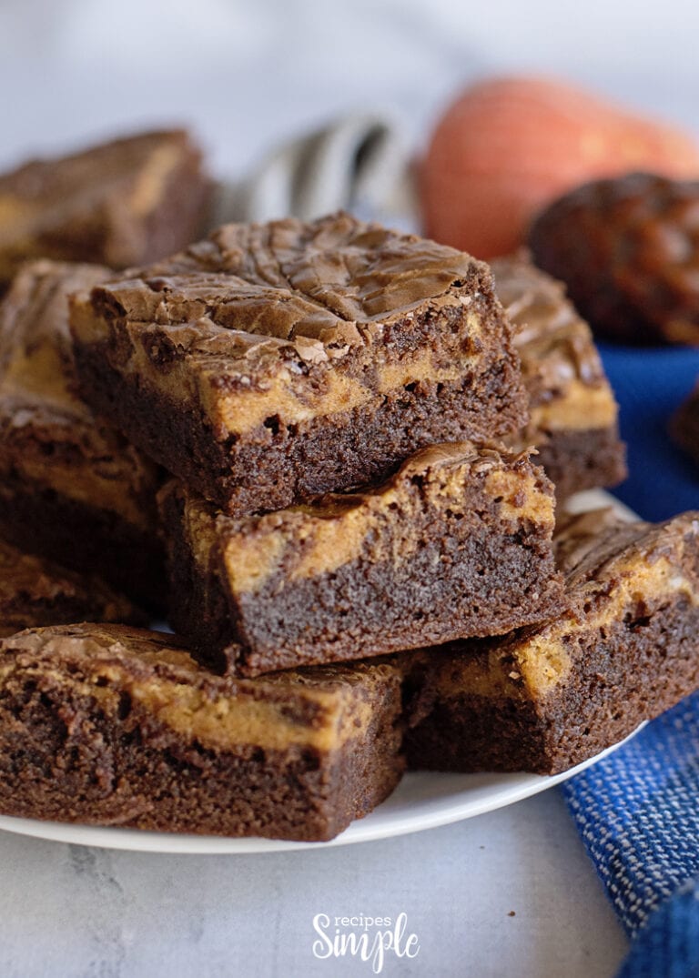 Chocolate Pumpkin Swirl Brownies Recipe Recipes Simple
