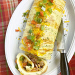 Western Omelet Roll On Plate