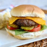 Air Fryer Burgers on a plate