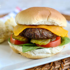 Air Fryer Burgers on a plate