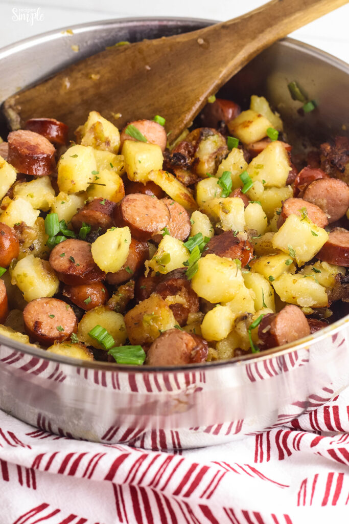 Cajun Sausage and Potatoes in Skillet