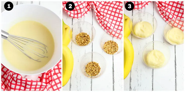 Banana Making Split Pudding Steps 1 2 3