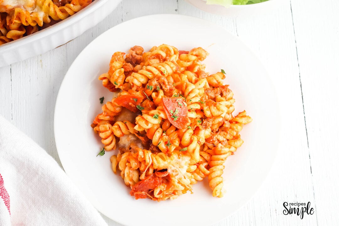 Pizza Pasta Bake With Pepperoni And Sausage Recipes Simple