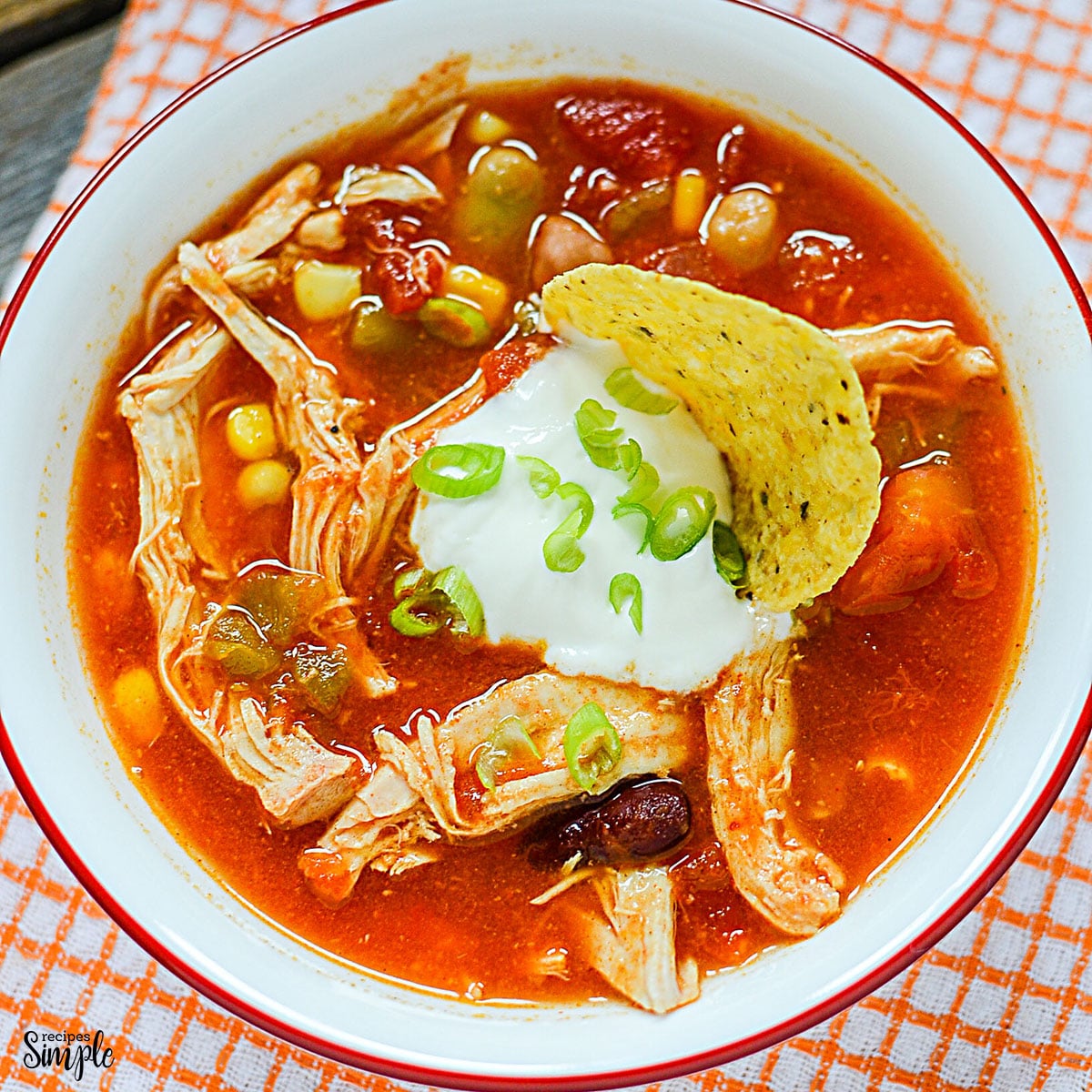 Easy Slow Cooker Chicken Taco Soup