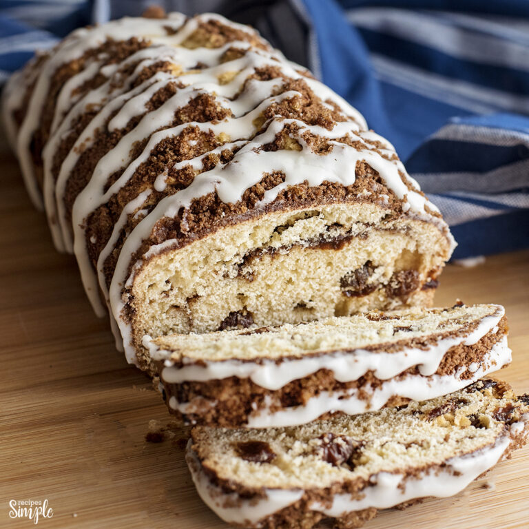 Cinnamon Raisin Quick Bread on Wood Serving Board