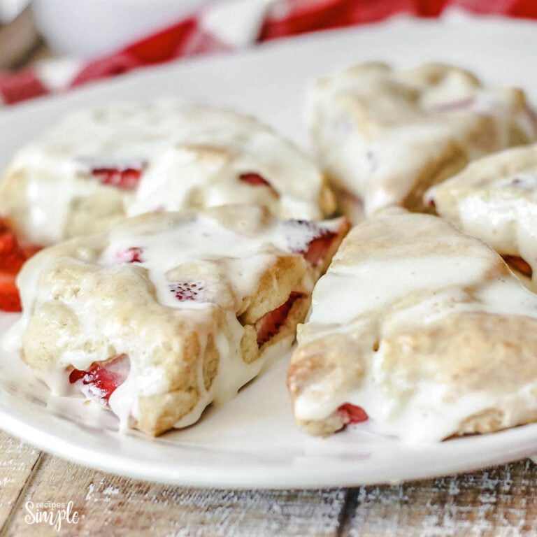 Strawberries and Cream Scones served on white