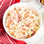 Bacon Ranch Coleslaw served in white bowl