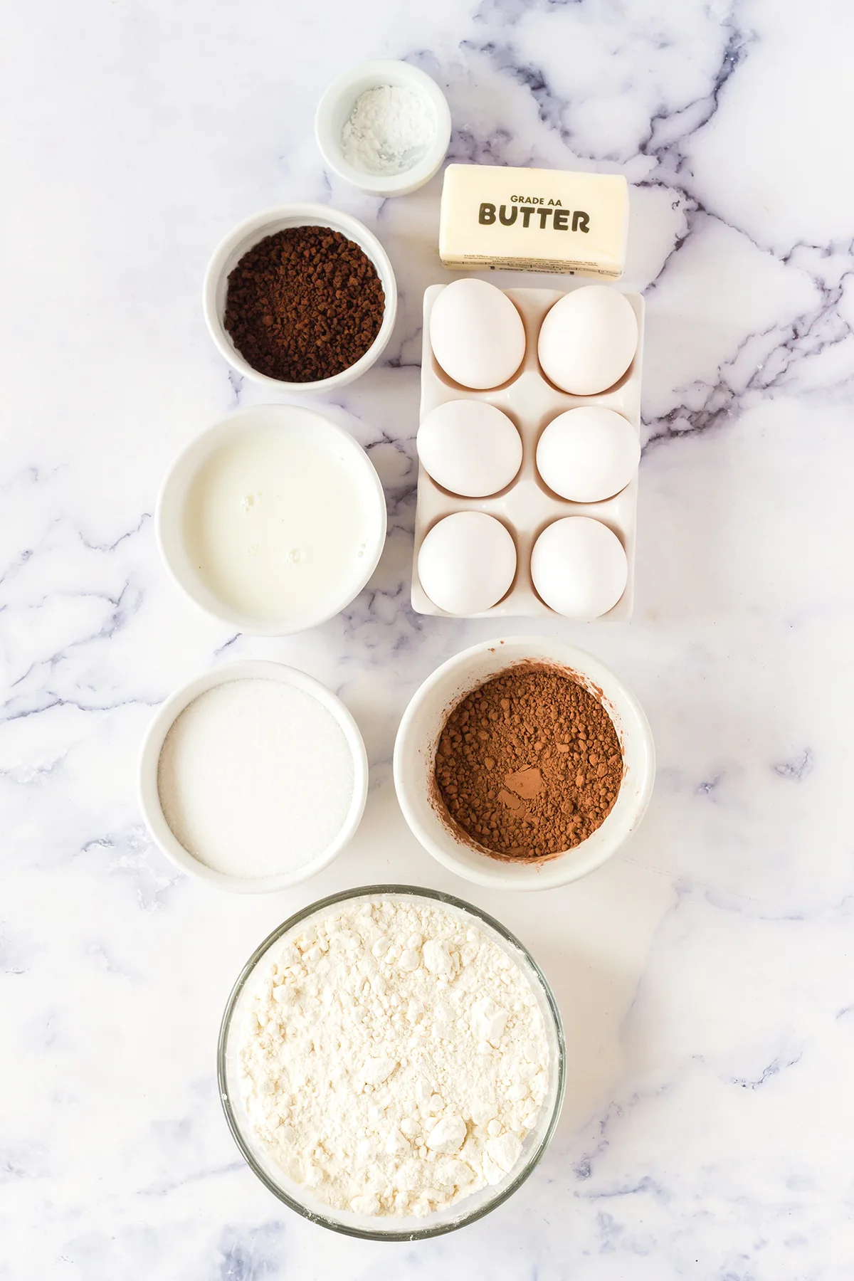 Cupcake Ingredients on counter ready to use.