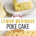 Lemon Meringue Poke Cake Pinterest Pin.