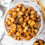 Breakfast Potatoes in round serving dish.