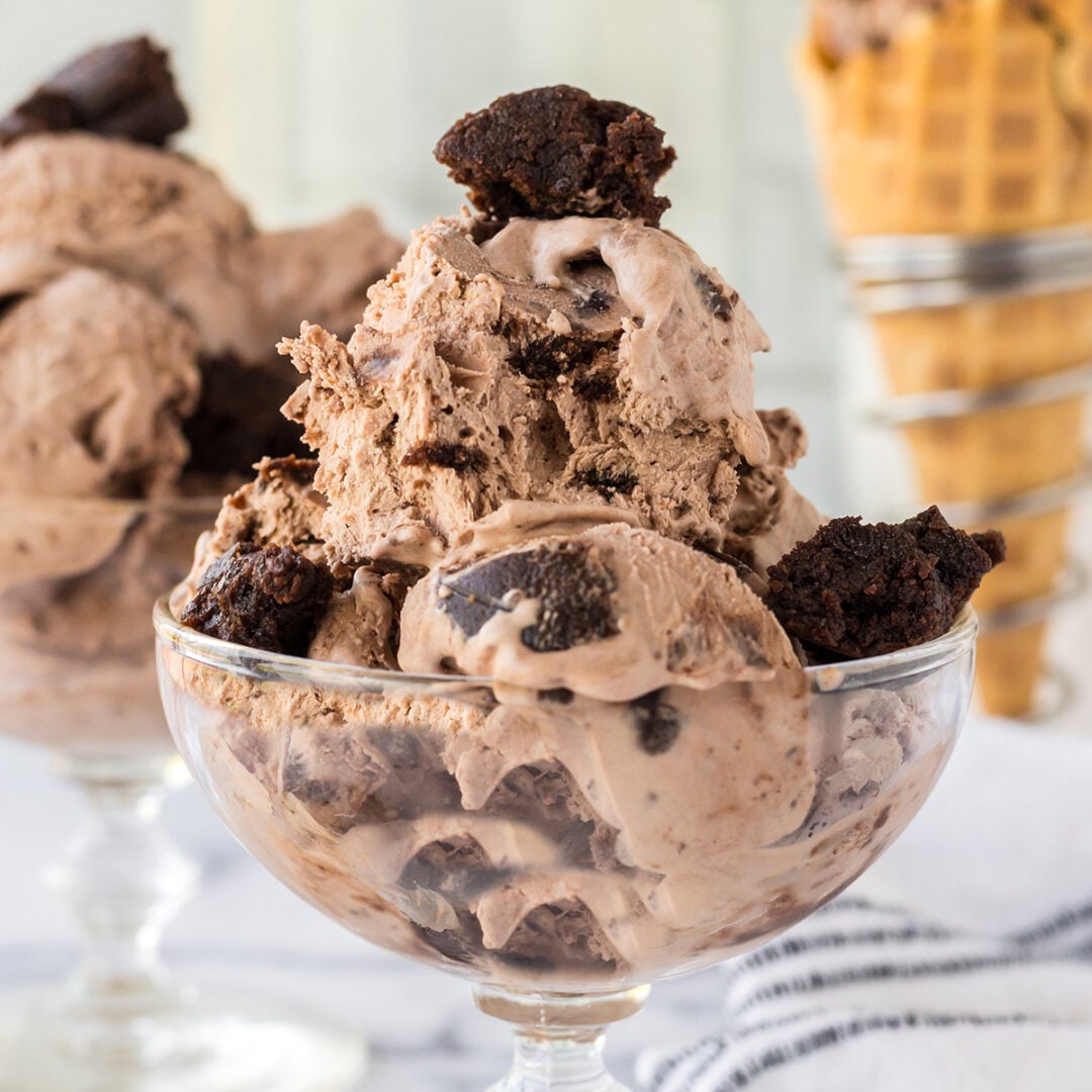 Chocolate Fudge Brownie Ice Cream - Barefeet in the Kitchen