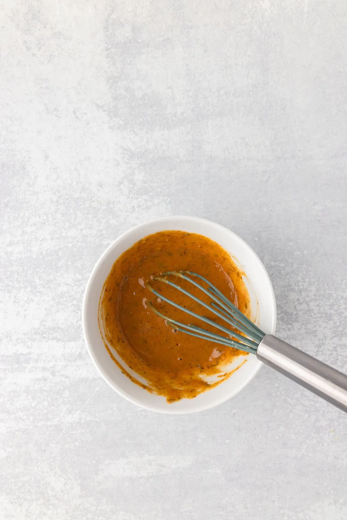 Honey Mustard marinade in a small bowl.