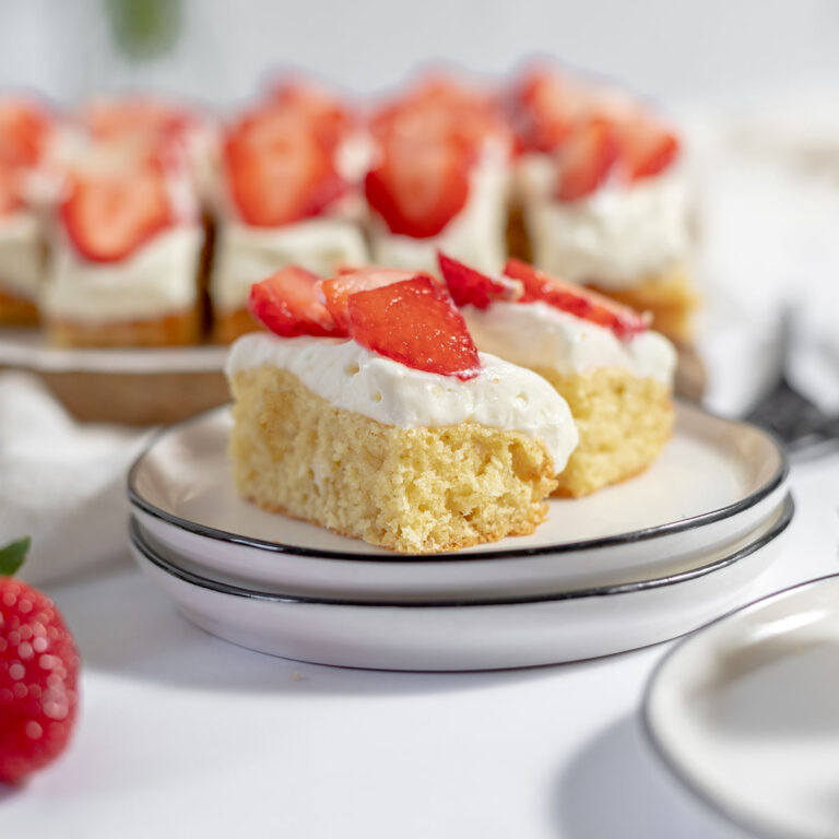 Two Strawberry Shortcake Bars on a plate.