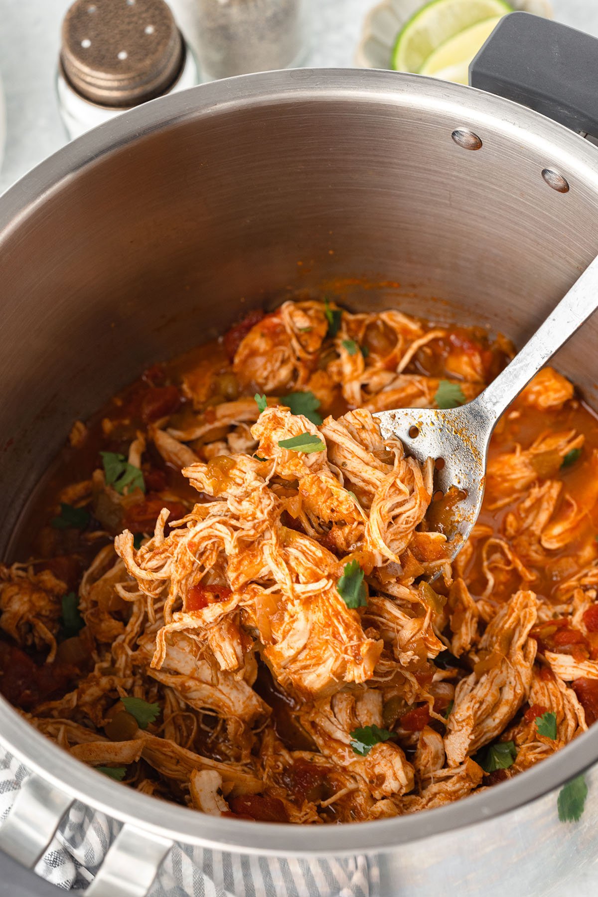 Shredded Mexican Chicken in the Instant Pot.