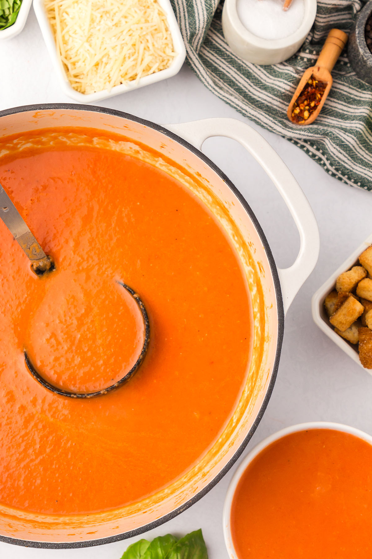 Creamy Tomato Soup in a large pot.